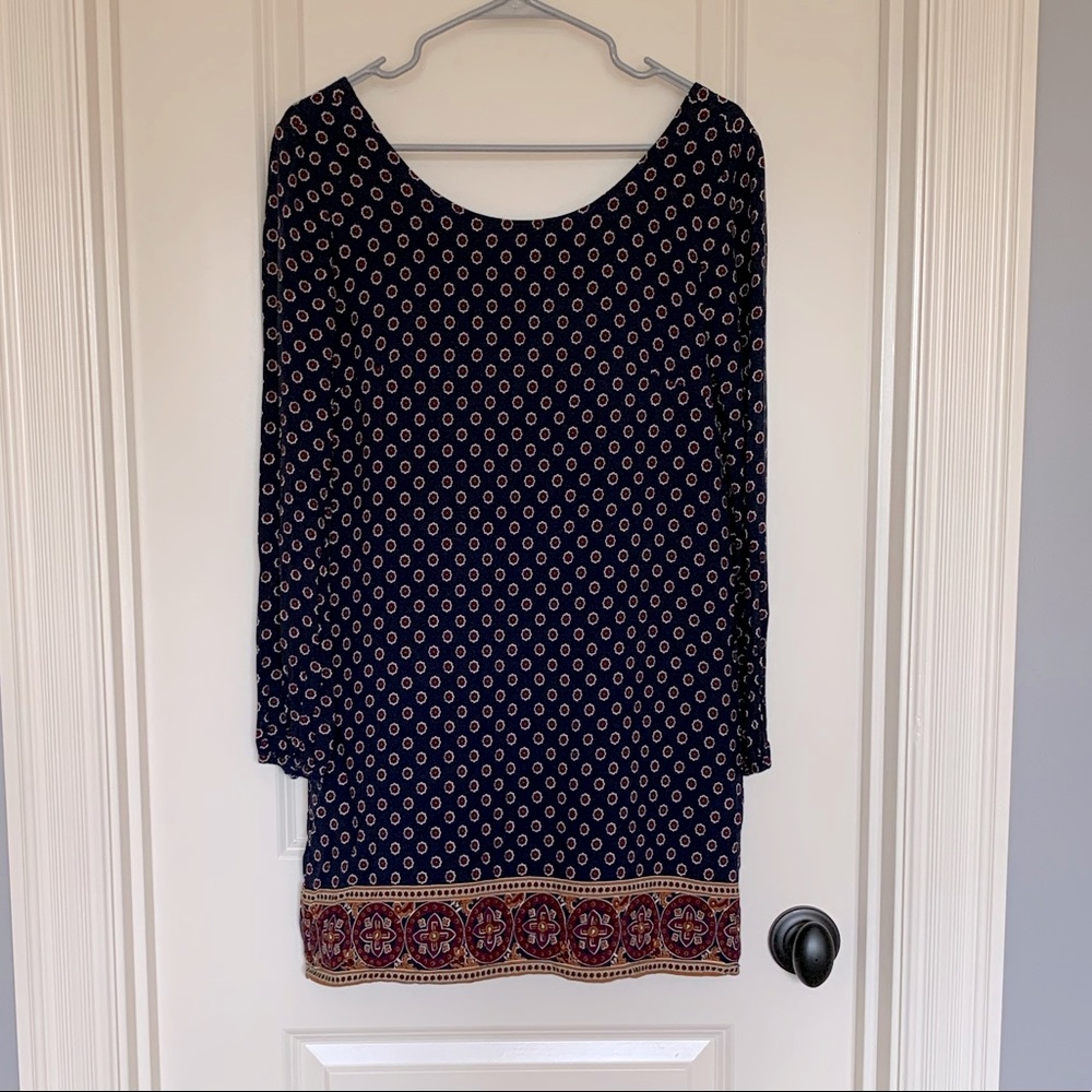 Forever 21 navy patterned shift dress